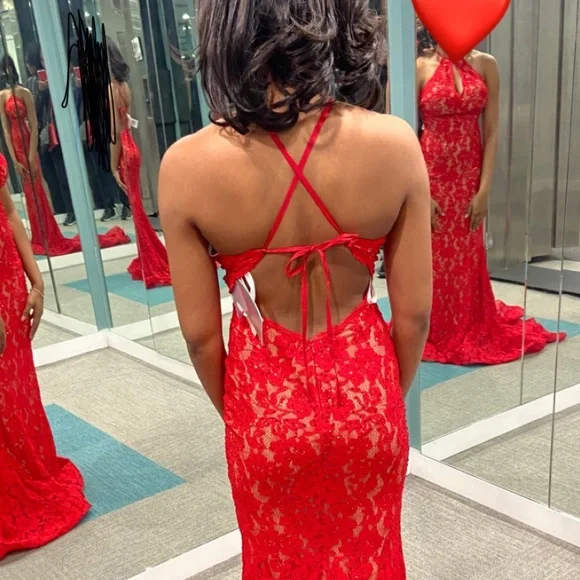 strapless open back dress Jovani 63349 Size 24 Peach Mermaid Prom Dress Sequin main image 0